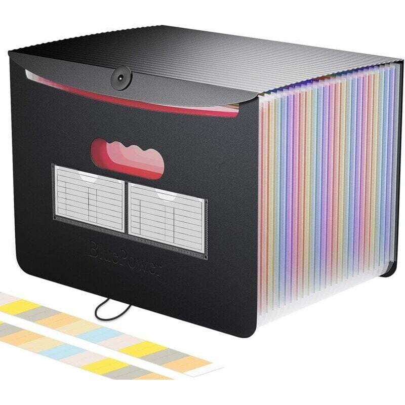 A4-Akkordeon-Ordner 24 Fächer mit Deckel, Aufbewahrung von Verwaltungspapieren, Dokumentensortierer mit Seitenfaltentasche, Organizer-Hülle