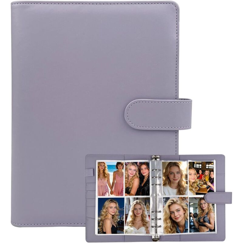 A5-Sammelalbum für Sammelkarten mit 25 Packungen à 200 Kartenhüllen und einem 6-Ring-Einband aus PU-Leder zur optimalen Organisation