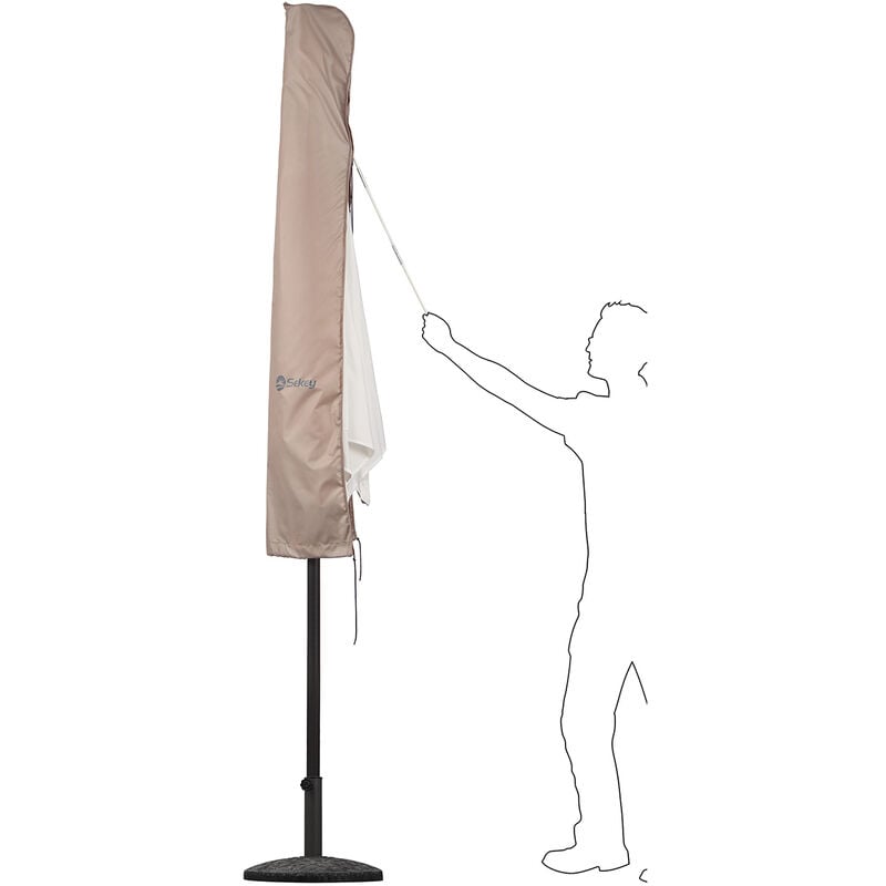 Schutzhülle Sonnenschirmhülle Taupe Sonnenschirm Abdeckung, xl bis 300cm Sonnenschirm - Sekey