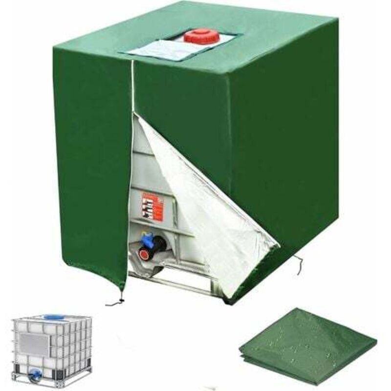 Abdeckplane für 1000L ibc Tank, Schutzhülle, Anti-UV Staubdichte ibc Tank Container Abdeckung, Schutzplane Wasserdicht, (120x100x116cm)