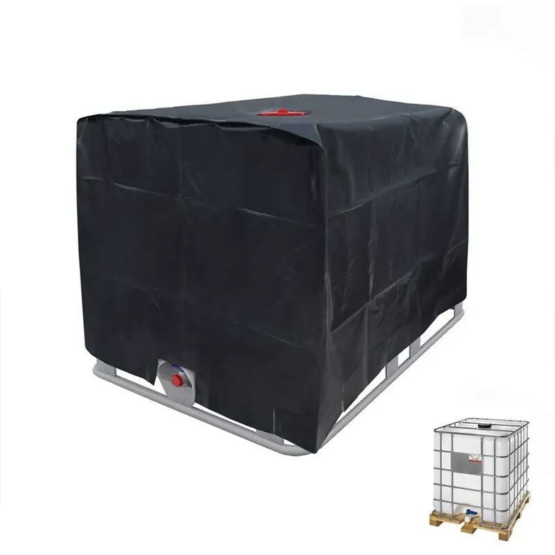 Abdeckplane für IBC-Tank 1000L, Regenwasserrückgewinnungsplane, Anti-UV-Anti-Staub-Wassertankplane, Schutzhülle Tank 1000l, 116 x 100 x 120 cm,