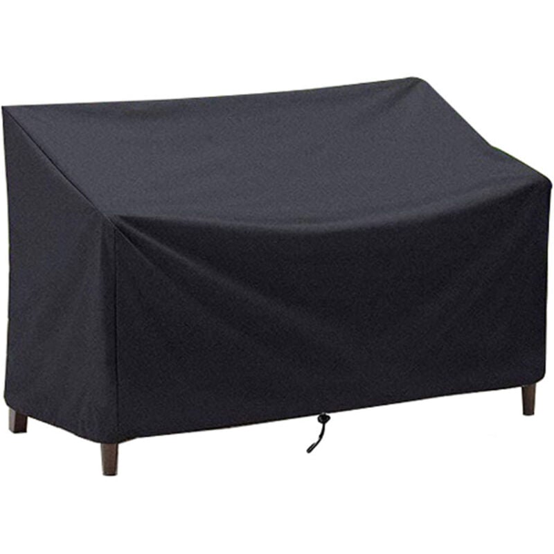 Bluedeer - Abdeckung für Outdoor-Bank, wasserdicht, für 2-Sitzer, Garten, Park, Terrasse, Loveseat, Möbel, Bank, 134 x 66 x 89 cm (l x b x h), Schwarz