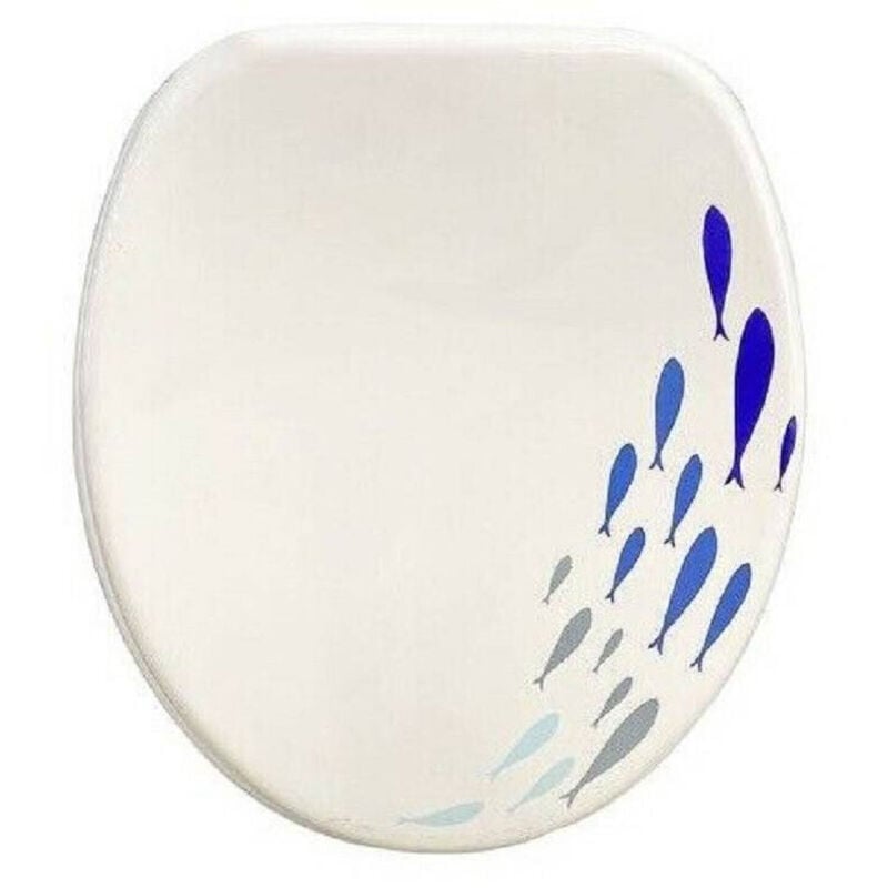 Trade Shop Traesio - Trade Shop - WC-Sitz, Universal-WC-Sitz, Badezimmer-Scharniere mit Fisch, 59125 - -3,5 -