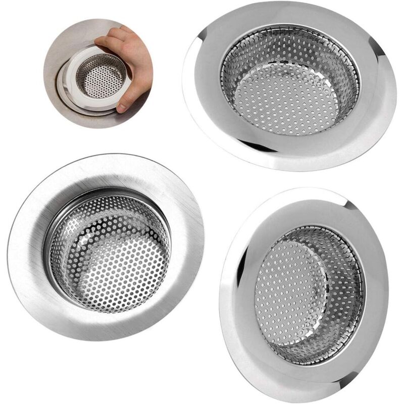 Abflusssieb Edelstahl, Sieb Dusche Abfluss, Abflusssiebe für Waschtisch, Haarsieb Dusche für Dusche, Spüle, Waschbecken und Badewanne,
