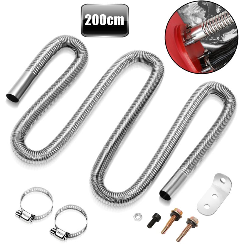 Vingo - 200cm Abgasschlauch Abgasrohr Edelstahl Diesel Standheizung Auspuffrohr Heizgeräte Zubehör