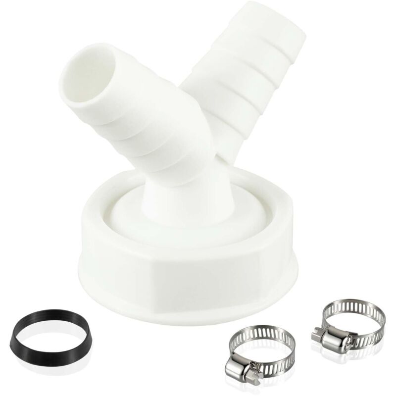 Ablaufadapter für Geschirrspüler und Waschmaschine, doppelter Y-Anschluss 1 1/2 Zoll, Ablaufadapter für Geschirrspüler und Waschmaschine (weiß)