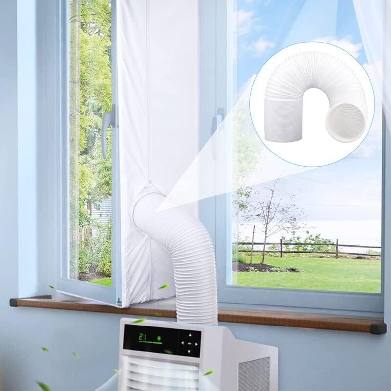 Ablaufschlauch für mobile Klimaanlagen, flexibler PVC-Ablaufschlauch für mobile Klimaanlagen (weiße gerade Drehrichtung Ø15 cm 300 cm)