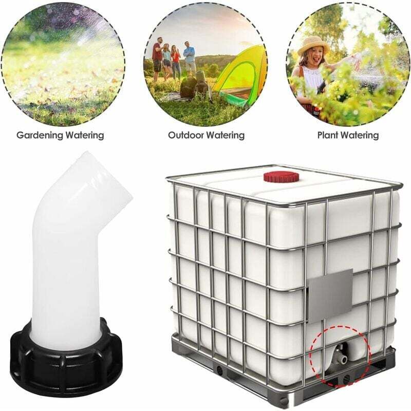 Ablaufstutzen mit Mutter, Stutzen für 1000-Liter-IBC-Tank, Ventilanschluss, Verlängerungsstutzen, IBC-Adapter für Wasserhahn, 2-Zoll-IBC-Tank