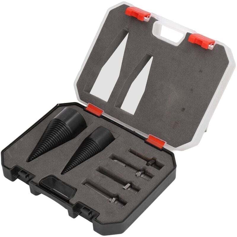 Abnehmbarer Brennholz-Holzspalter-Bohrer, 6-teiliger Holzspalter-Bohrer, Hochleistungs-Kegelbohrer, 32 mm 42 mm Kegel, Holzbohrer mit 4