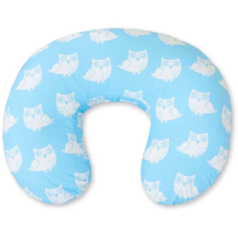 Abnehmbares Sitzsack-Stillkissen - Blaue Eulen