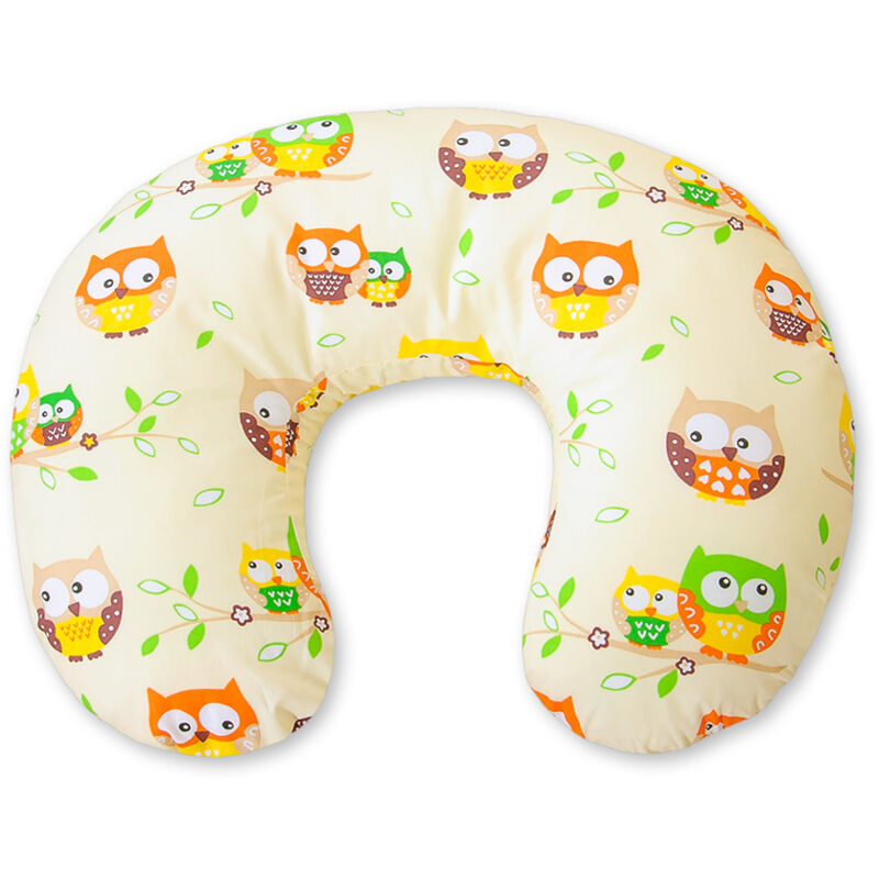 Abnehmbares Sitzsack-Stillkissen - Cremefarbene Eulen