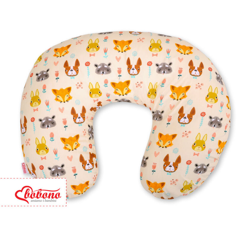 Abnehmbares Sitzsack-Stillkissen – cremefarbene Tiere