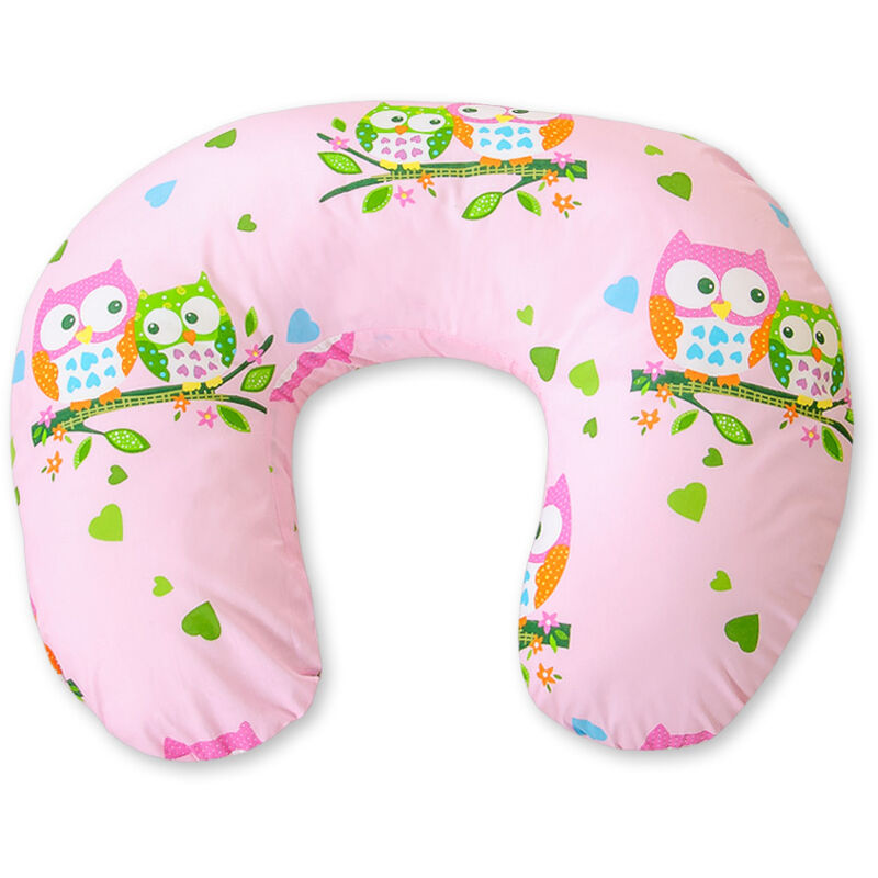 Abnehmbares Sitzsack-Stillkissen - Eulen auf Rosa