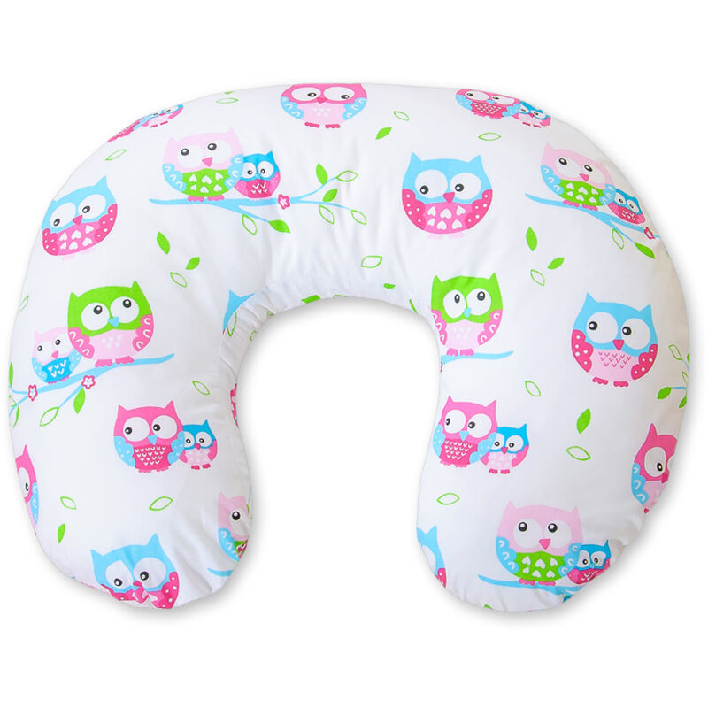 Abnehmbares Sitzsack-Stillkissen - Eulen auf Weiß