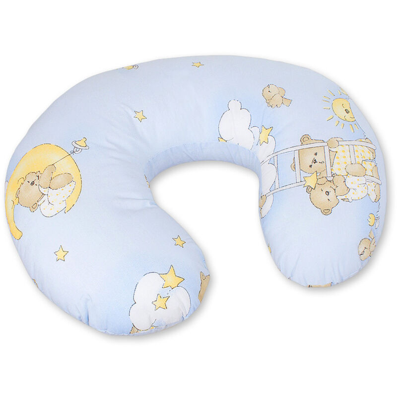 Abnehmbares Sitzsack-Stillkissen - Teddybären auf Blau