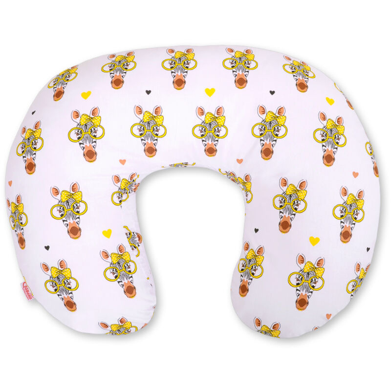 Abnehmbares Sitzsack-Stillkissen - Zebra mit gelber Brille