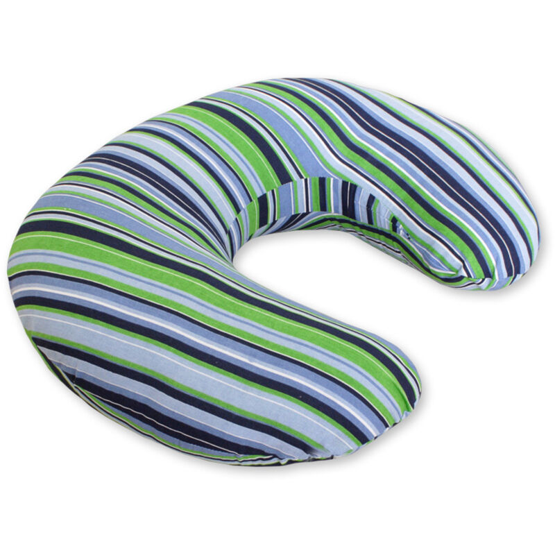 Abnehmbares Stillkissen in Bohnenform – marineblaue Streifen
