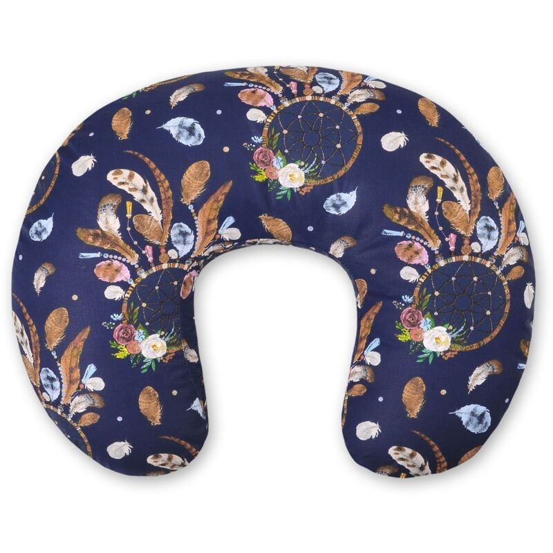 Abnehmbares Stillkissen in Bohnenform - Traumfänger, marineblau