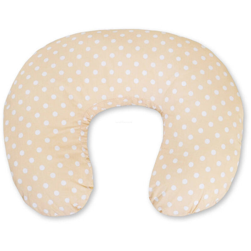 Abnehmbares Stillkissen in Bohnenform – weiße Punkte auf Beige