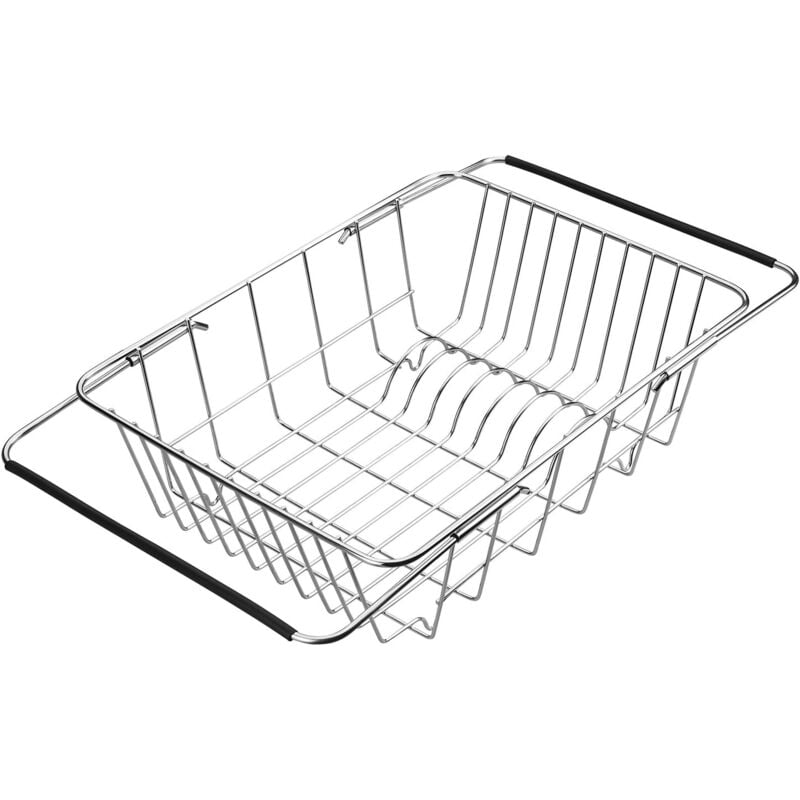 Ersandy - Abtropfgestell aus Edelstahl für Teller, erweiterbarer Wäscheständerkorb für Obst, Gemüse, Töpfe, Teller und Küchenutensilien (Stil a: