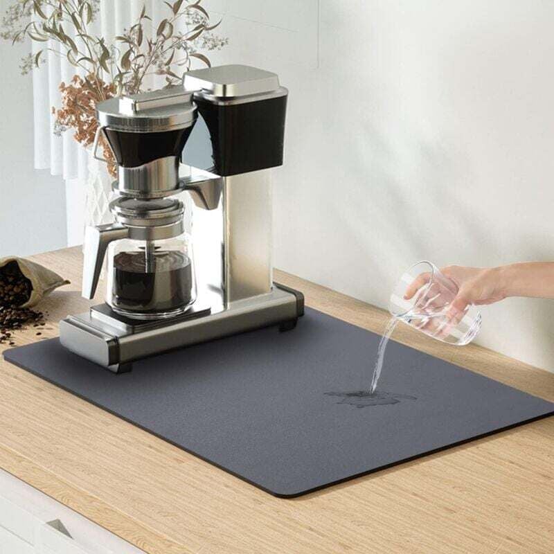 Abtropfmatte für Kaffeemaschine, Schnelltrocknende Abtropfmatte Geschirr (50 x 40 cm), Saugfähige Abtropfmatte für Kaffeemaschine, Küche, Spüle,