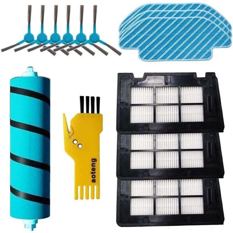 Accessoires pour Robot Aspirateur Cecotec Conga 4090 5090 Pièces de Rechange Pack de 1 brosses principales, 3 filtres Hepa, 6 bros