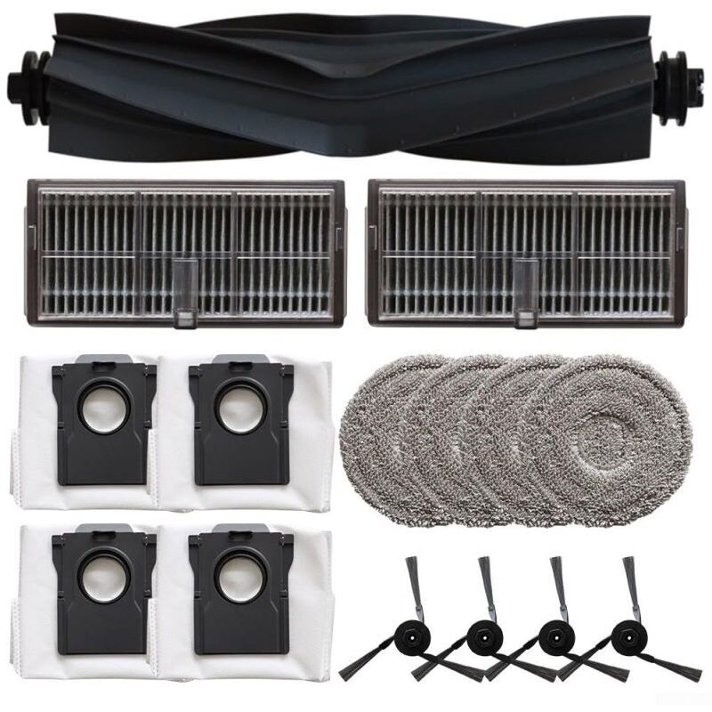 Accessori per robot aspirapolvere X40/X40 PRO/L40 ULTRA 25: 1 spazzola per colla, 2 filtri, 4 spazzole, 4 spazzole laterali, 4 sacchetti per la