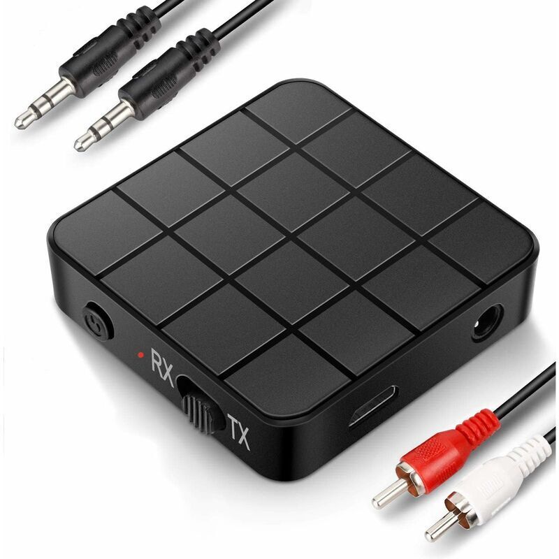 Bluetooth-Adapter, Bluetooth 5.0-Sender-Empfänger, 2-in-1-Mini-tragbarer RCA- und 3,5-mm-Bluetooth-Adapter unterstützt HD-Sound mit geringer Latenz