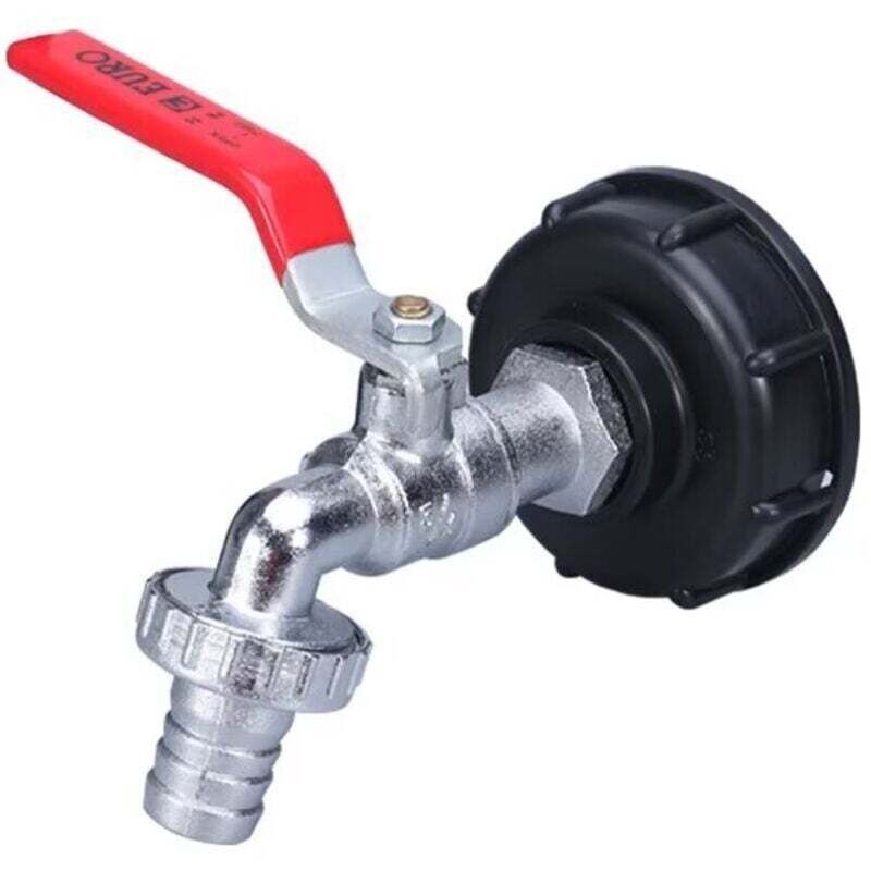 Adapter für IBC-Tank (1/2'-Gewindeanschluss), Wasserhahn für 1000-Liter-Tank, Wasserhahn für Regenwassernutzungsanlage, Auslasshahn, Ventil und