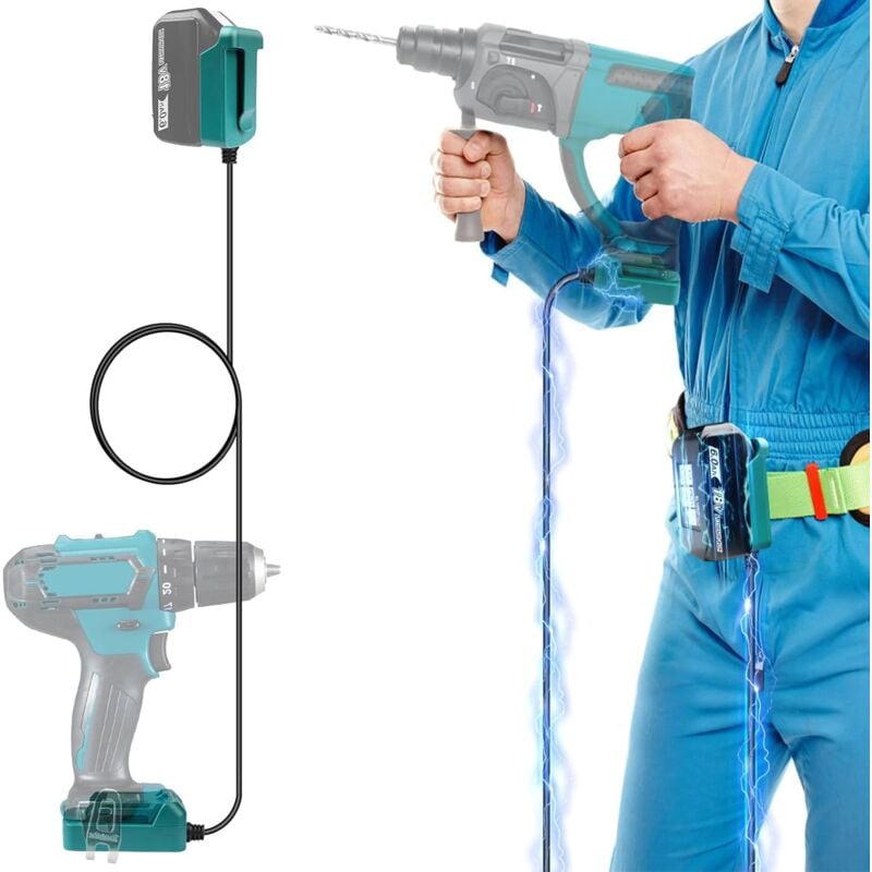 Coocheer - Adapter für Makita 18V Akku mit Schnalle zum Tragen direkt am Körper, tragbarer Stromadapter für Makita 18V Akku-Werkzeuge, einstellbare