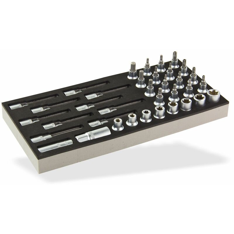 Werkzeugeinlage Werkstattwagen Innen6kant/Innen6rund 1/2 Zoll 36-teilig - ADB