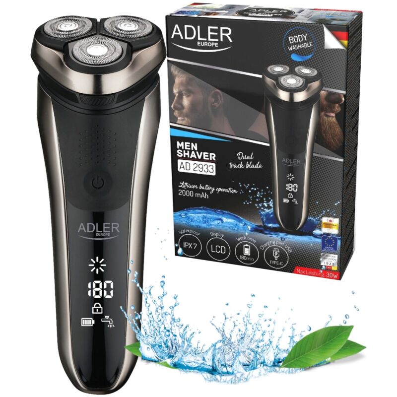Tresice France - adler 2933 Elektrorasierer, 3 bewegliche Scherköpfe, 180 Minuten de Akkulaufzeit de