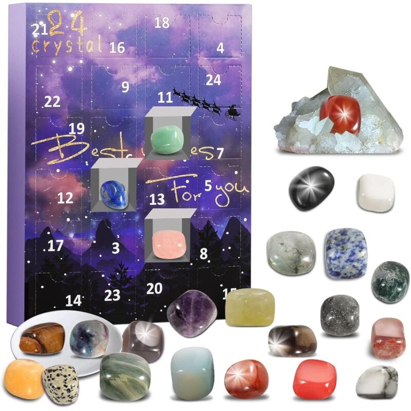 Adventskalender 2024, Steine, Mineralien und Fossilien, Adventskalender, Kristalle, Weihnachtskalender, Weihnachten, Mädchen, Geburtstag,