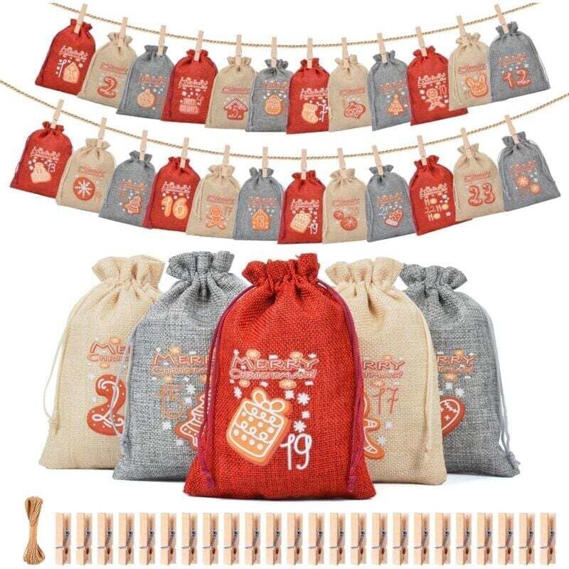 Adventskalender 2024 zum Befüllen für Kinder, Frauen und Männer, Adventskalendertüten, befüllbarer Weihnachtskalender, 1014 cm, großer