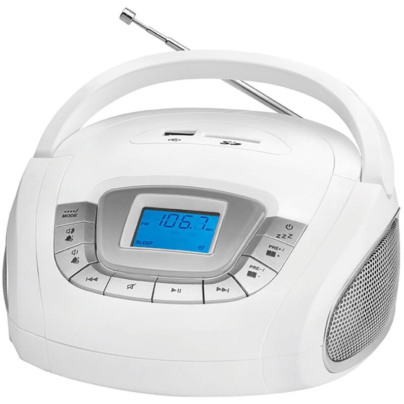 Stereo Lautsprecher Radio Boombox usb sd Musik Anlage aux AEG sr 4373 weiss