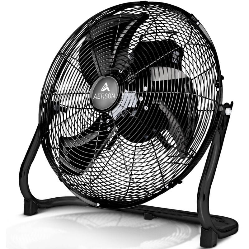 AERSON Bodenventilator 60 cm Schwarz Windmaschine 200W Tischventilator Ventilator Standventilator