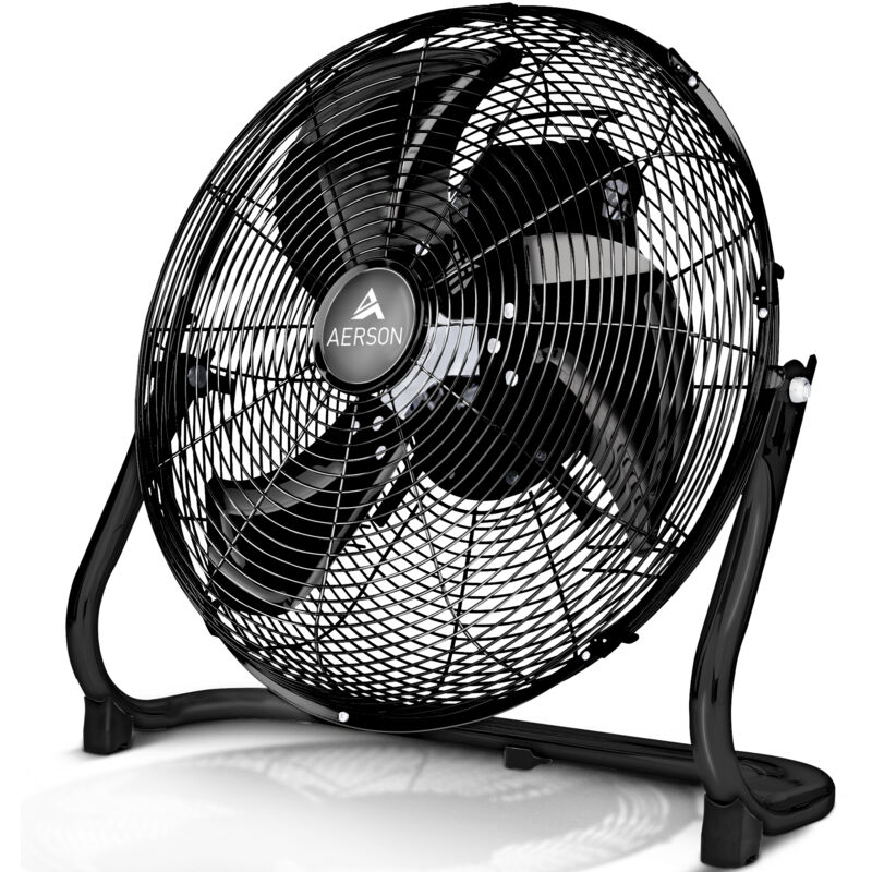 Bodenventilator 40cm Schwarz Windmaschine 75W Tischventilator Ventilator Standventilator - Aerson