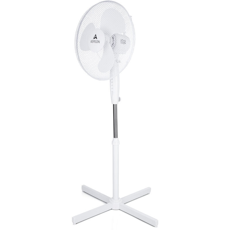 AERSON Standventilator Ventilator Windmaschine Luftkühler Oszillierend 50W Weiß Lüfter