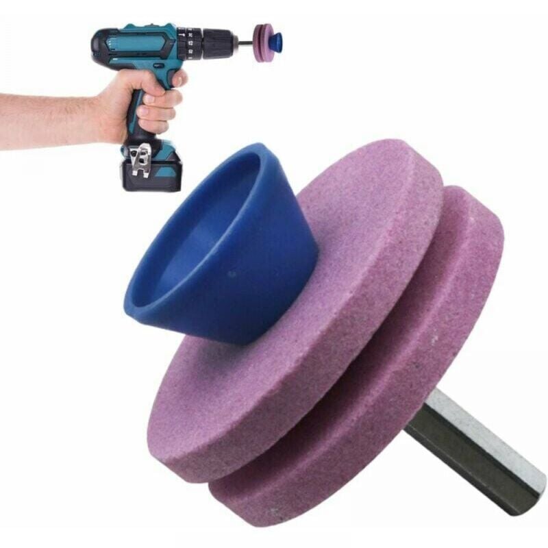 Rasenmäher-Klingenschärfer, Schärfrad für Gartengeräte, Ersatzschärfer für Rasenmäher-Werkzeuge (Pink)