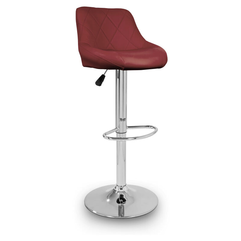 Aga Barhocker Burgundy aus Kunstleder 360° drehbar höhenverstellbar, Barstuhl, Küchenhocker, Barhocker, Barstuhl, Bistrohocker