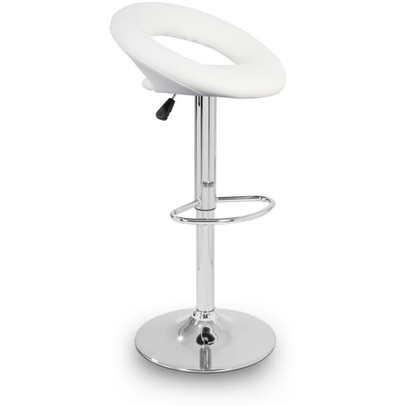 Aga Barhocker MR2036 Weiss Kunstleder bis 150kg belastbar Barstuhl 360° drehbar, Barhocker, Barstuhl, Bistrohocker