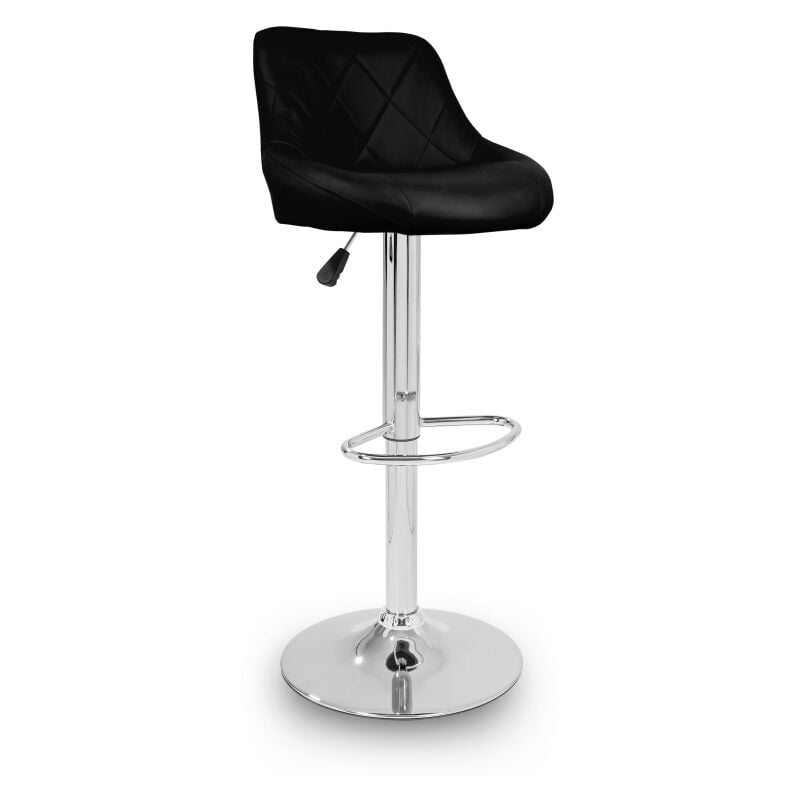 Aga Barhocker Schwarz aus Kunstleder 360° drehbar höhenverstellbar, Barstuhl, Küchenhocker, Barhocker, Barstuhl, Bistrohocker