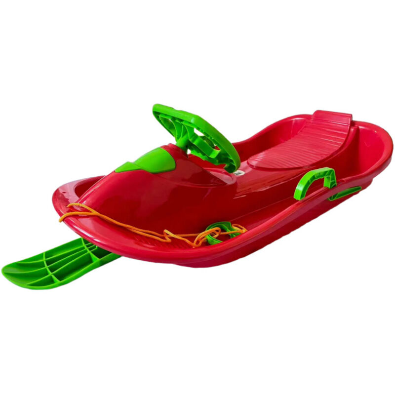 Aga Kinder Schlitten DS491 Rot, Hochwertige Kinderschlitten mit Lenkrad und Bremsen und einem Seil mit Griff, stabile und schöne Schlitten für Kinder