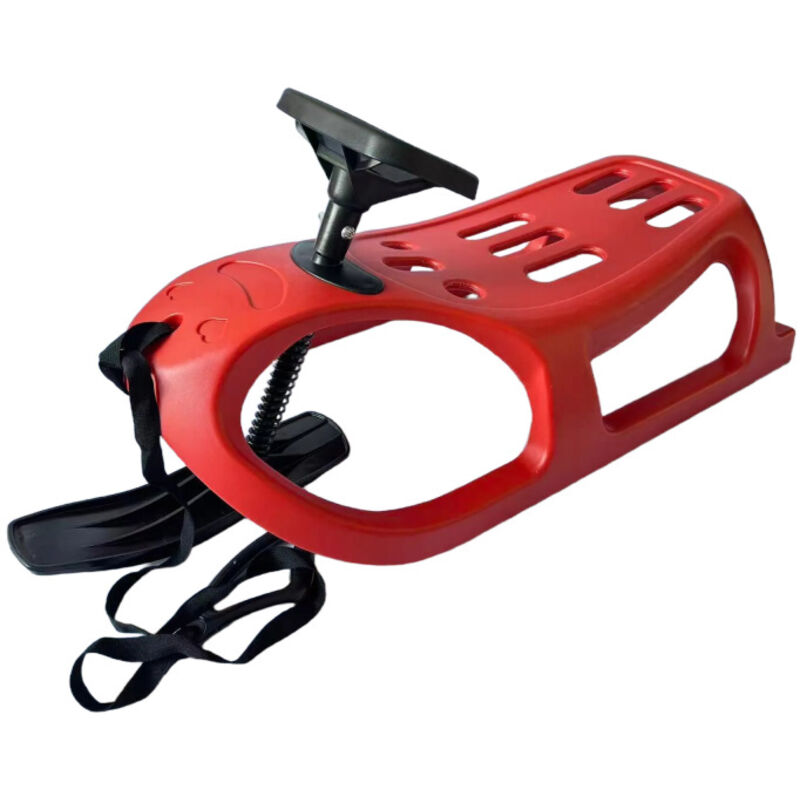 Aga Kinder Schlitten DS499 Rot, Hochwertige Kinderschlitten mit Lenkung, stabile und schöne Schlitten aus Kunststoff mit Zugseil