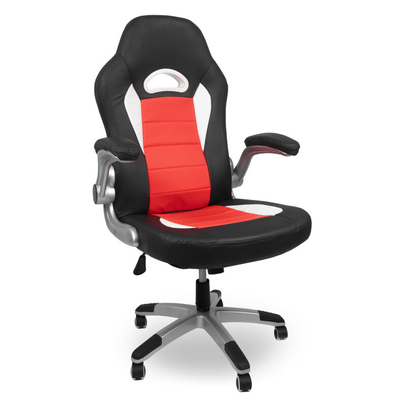 Aga24 - Aga Spielstuhl,Bürostuhl,Drehbarer Spielstuhl,Gamingstuhl, Racing Schreibtischstuhl, Chefsessel Schwarz - Rot