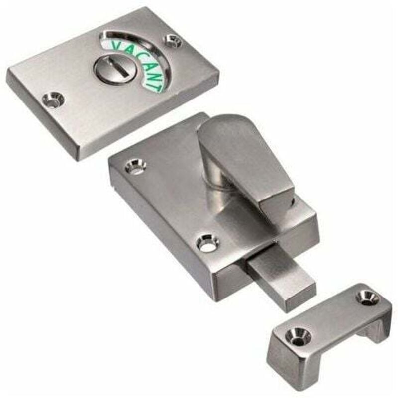 Ahlsen - 1-teiliges Türschloss mit Belegungsanzeige, leerer/betätigter Riegel für Badezimmer, Toilette, öffentliche Toilette (Satin-Nickel)