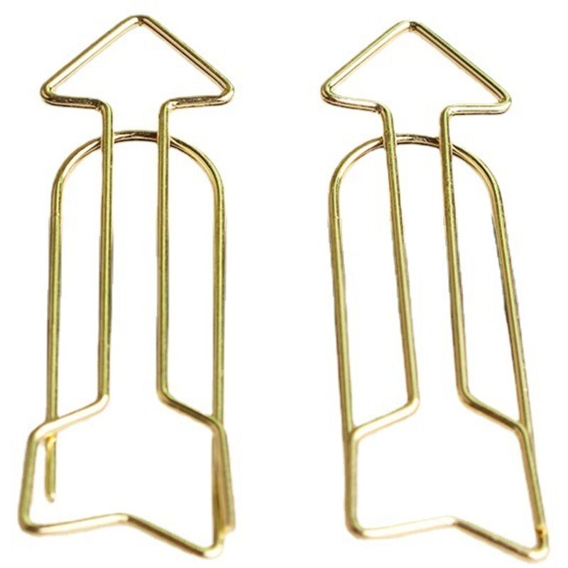 12 Stück goldene Büroklammern, groß, Büroklammern, Metall-Büroklammern, Pfeilklammern, Schule, Bürobedarf, persönliche Organisation - Ahlsen