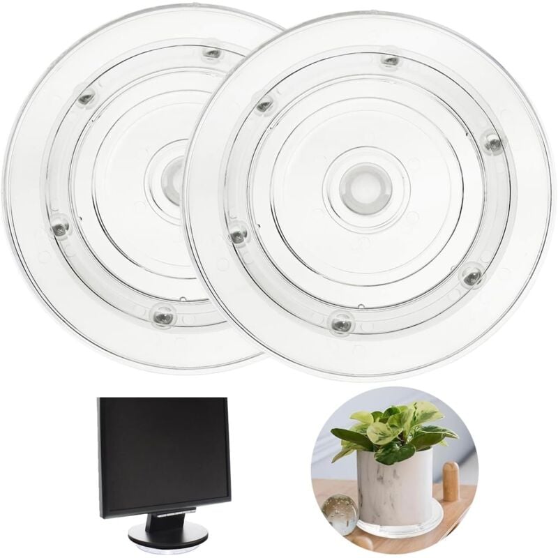 2-teiliger Plattenspieler, 15 cm, universeller 360° drehbarer Plattenspielerständer, transparenter runder drehbarer Plattenspieler, manueller