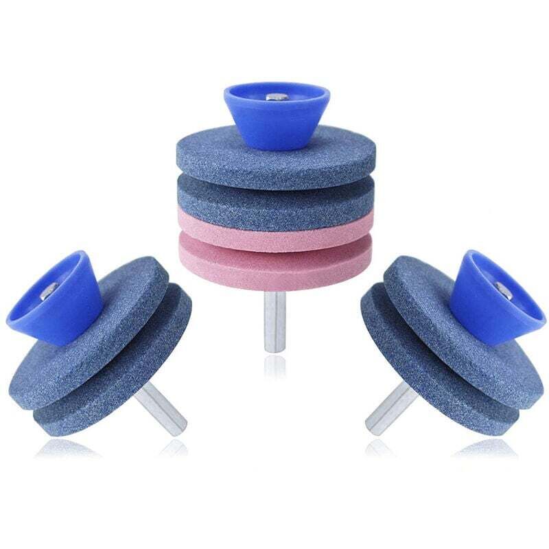 Ahlsen - 3-teiliger Schleifer für Rasenmähermesser, Rasenmäherschärfer, Schärfrad für Gartengeräte/Rasenmähermesser