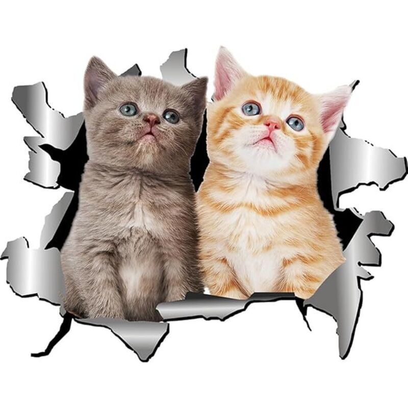 Ahlsen - 3D-Autoaufkleber, niedliche Katzenaufkleber, Tiermotiv, Wandaufkleber, Autoaufkleber, Dekoration, personalisierte